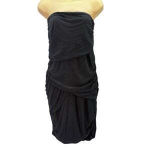 NEW Catherine Malandrino Women’s Black Strapless Rushed Jersey Dress Size Medium